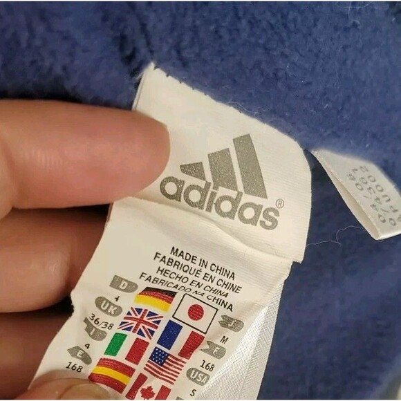 Adidas Reversible 1/4 Zip Long Sleeve Jacket Gray Blue Size Small - Picture 7 of 7